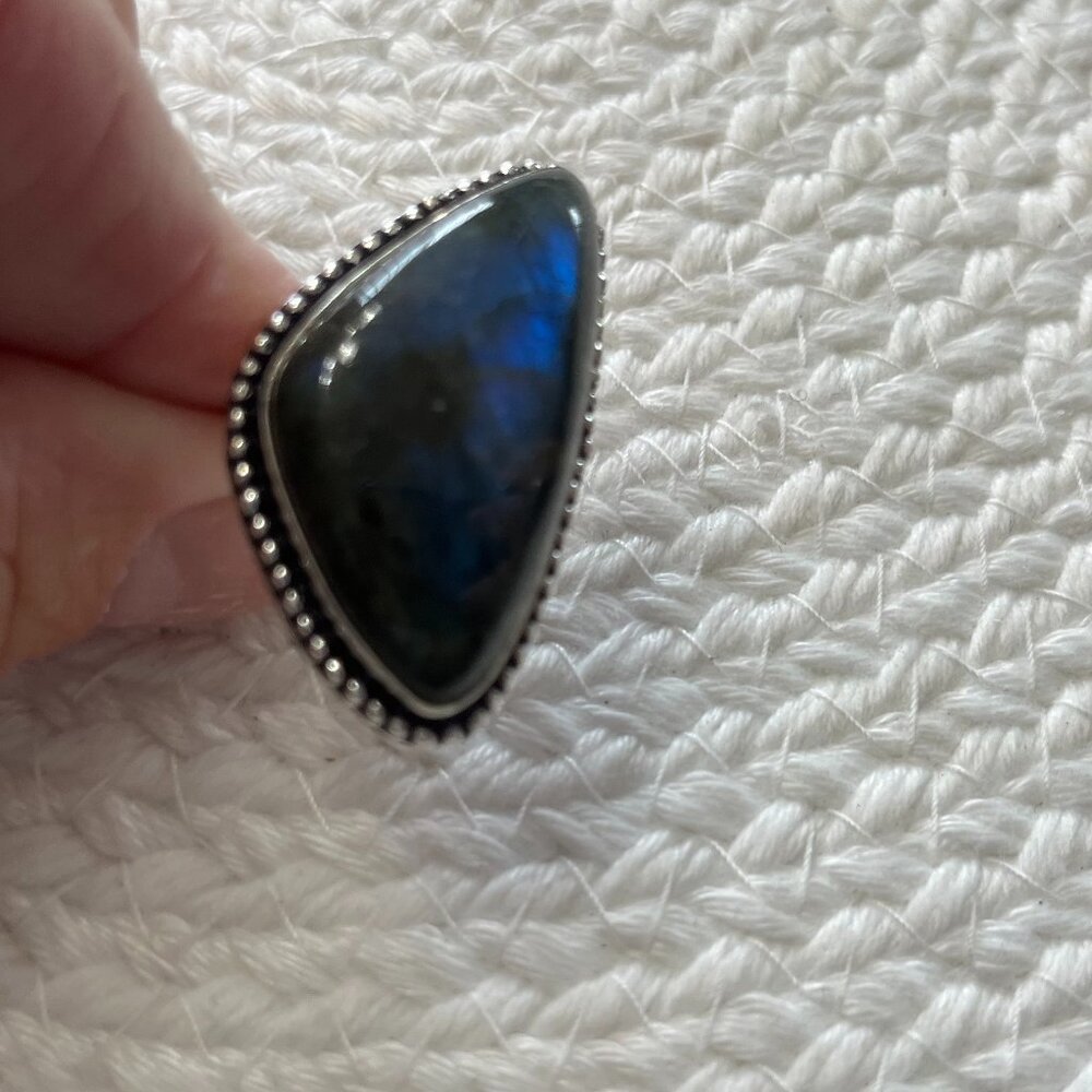 Beautiful LABORIDITE Handmade Sterling 925 Ring Size 9.25 #835D
